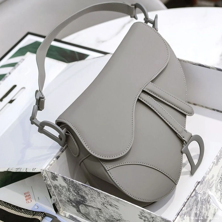 Cheap Calfskin Dior Bag Ultramatte Grey Saddle 0726 Luxury